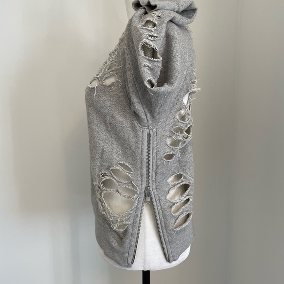 R13 distressed sweatshirt with side zips - Picture 3 of 6